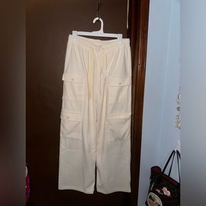 Cream corduroy, cargo pants